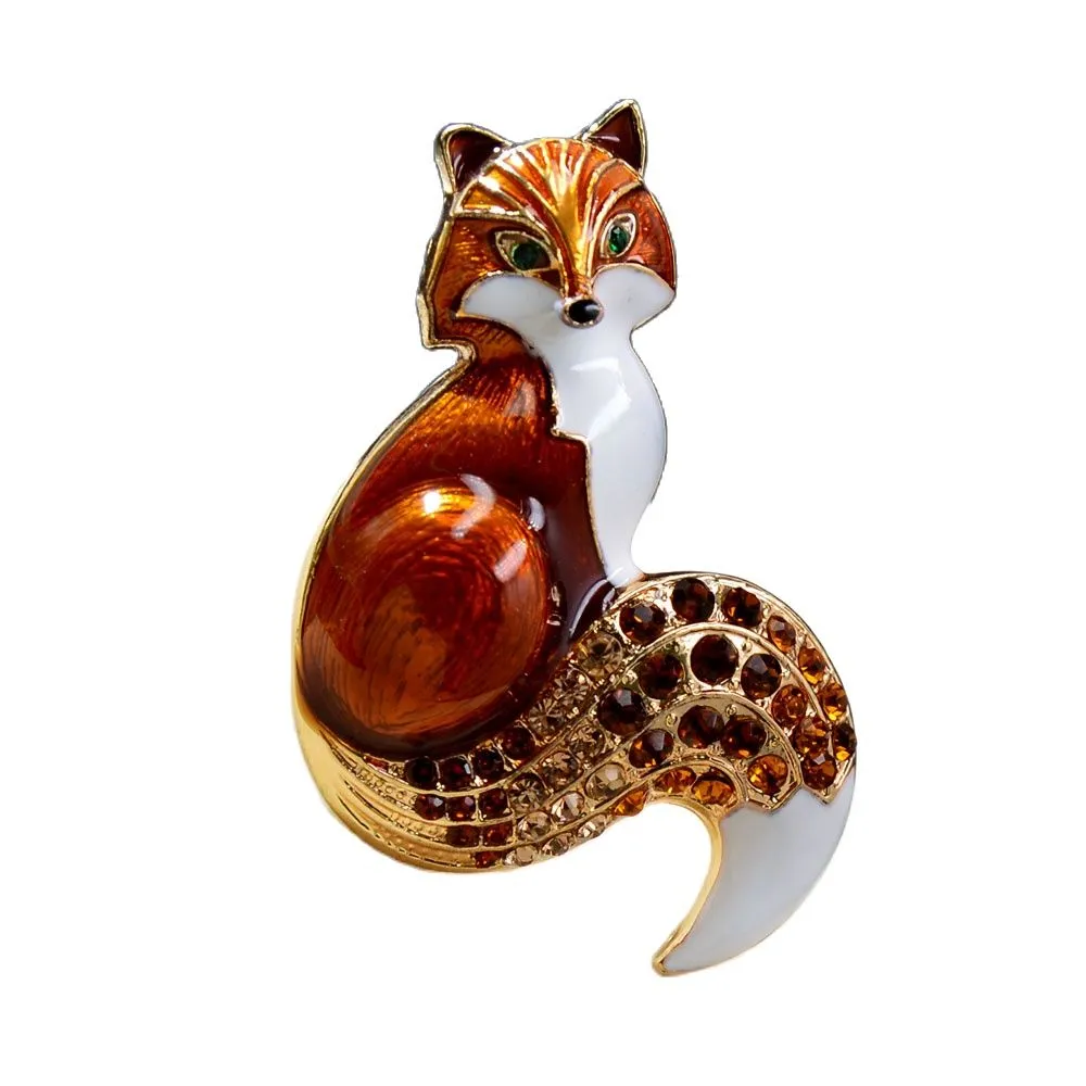 New Arrival Rhinestone Fox Brooches For Women