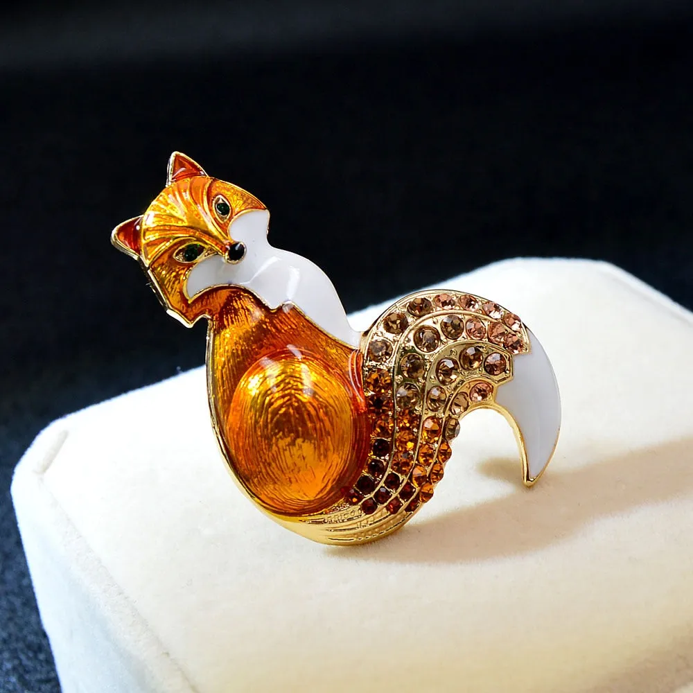 New Arrival Rhinestone Fox Brooches For Women