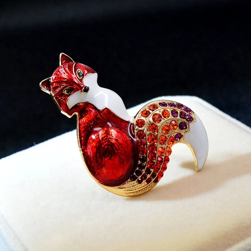 New Arrival Rhinestone Fox Brooches For Women