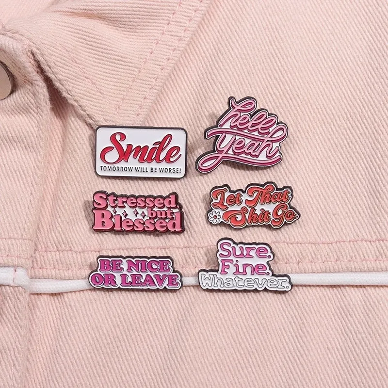 New Color English Letter Word Modeling Series Alloy Paint Denim Wear Brooch Badge