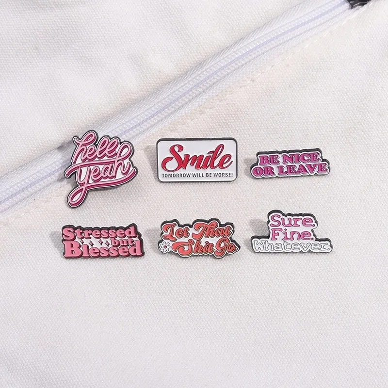New Color English Letter Word Modeling Series Alloy Paint Denim Wear Brooch Badge
