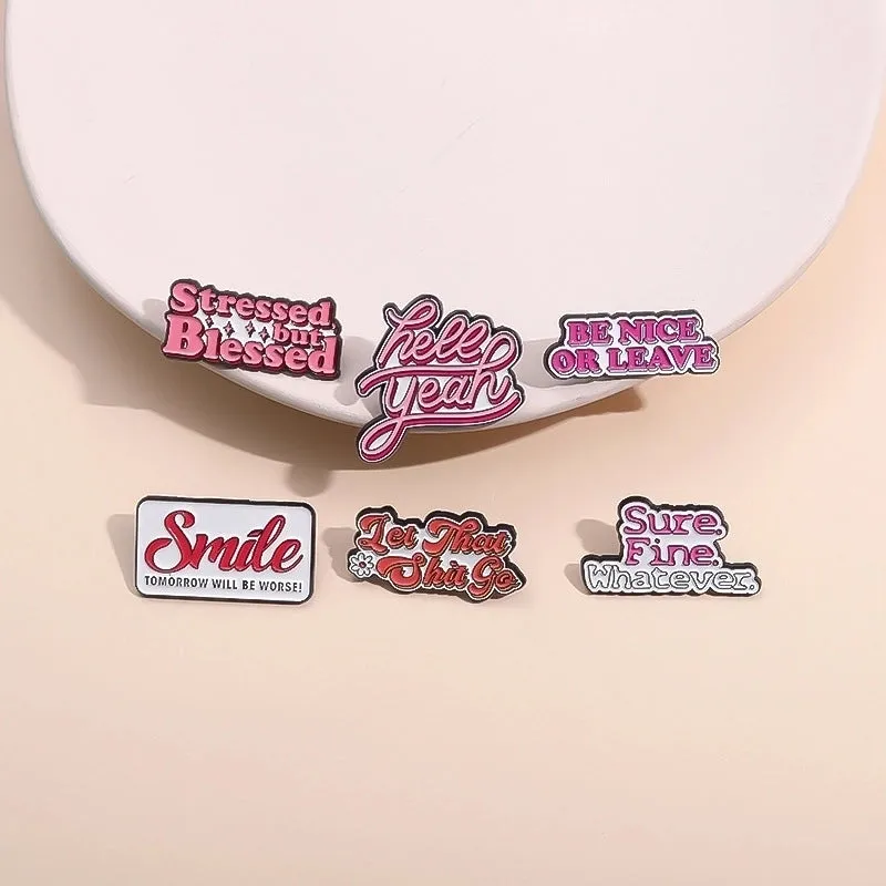 New Color English Letter Word Modeling Series Alloy Paint Denim Wear Brooch Badge