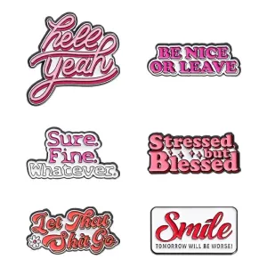 New Color English Letter Word Modeling Series Alloy Paint Denim Wear Brooch Badge