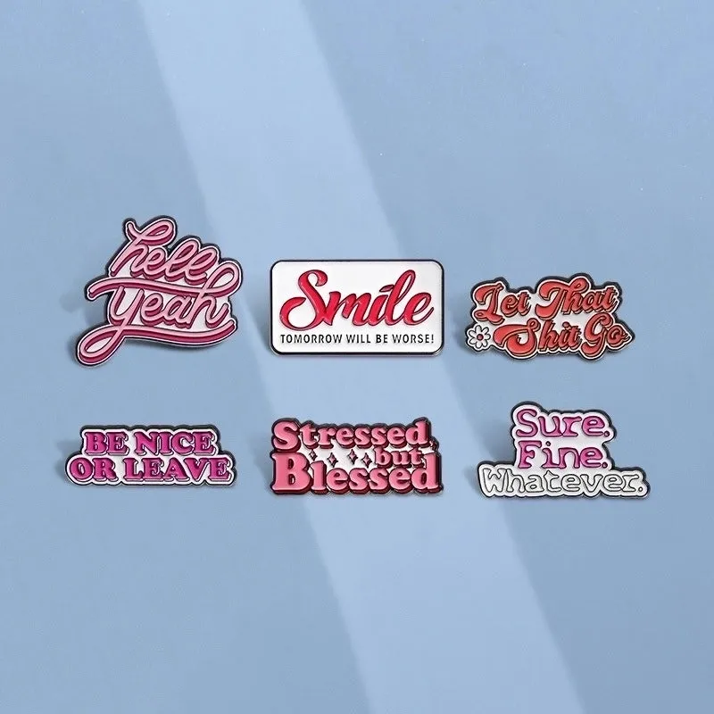 New Color English Letter Word Modeling Series Alloy Paint Denim Wear Brooch Badge