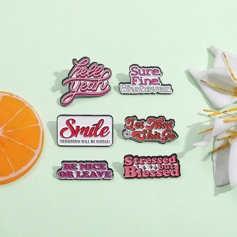 New Color English Letter Word Modeling Series Alloy Paint Denim Wear Brooch Badge
