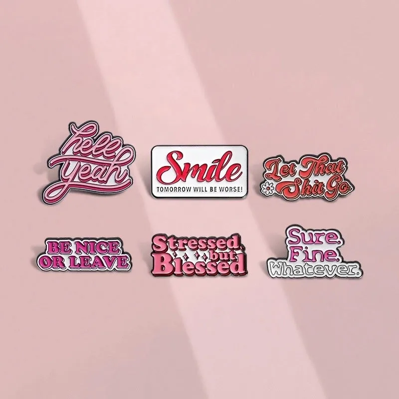 New Color English Letter Word Modeling Series Alloy Paint Denim Wear Brooch Badge
