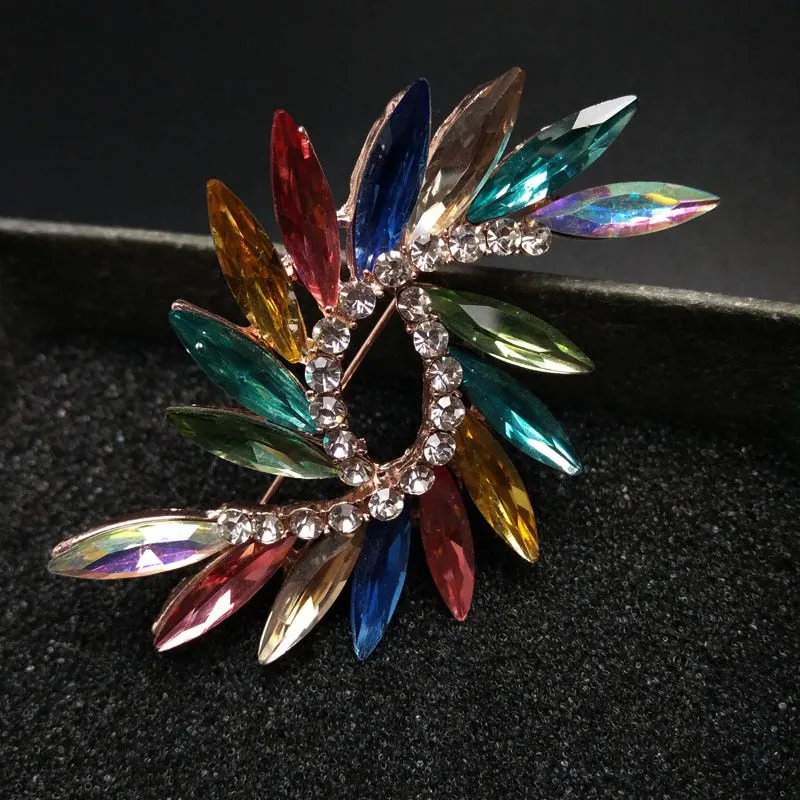 New Colorful Style Crystal Brooches For Women