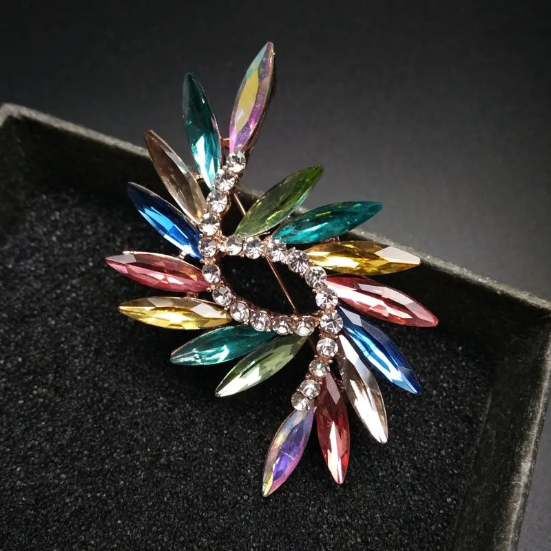 New Colorful Style Crystal Brooches For Women