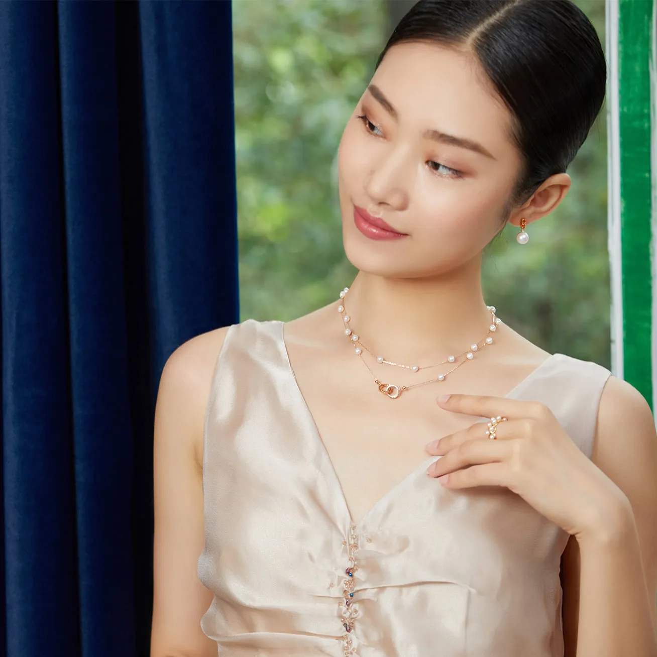 New Yorker Freshwater Pearl Multi Style Mask Chain & Necklace WN00169