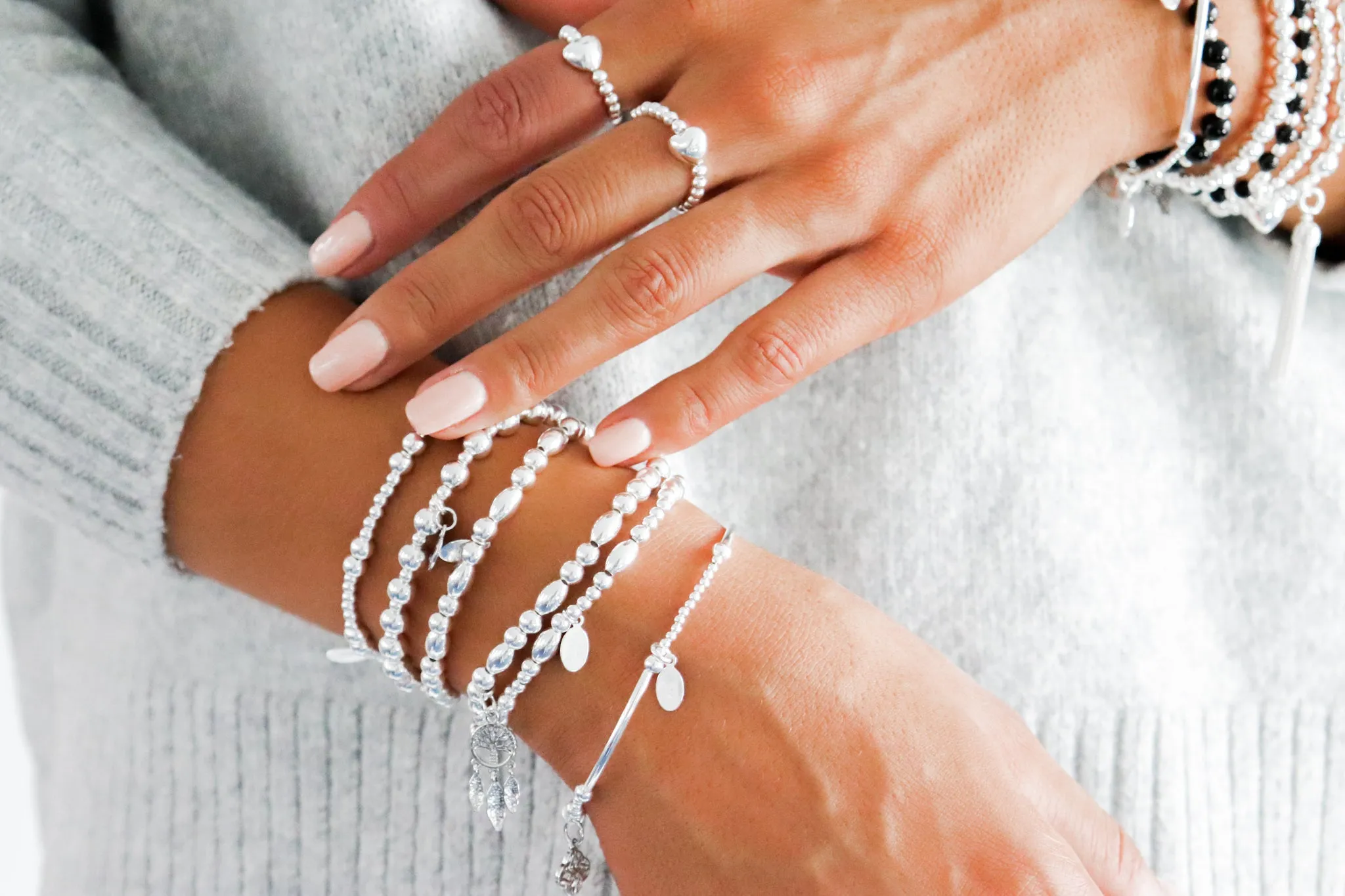 Oval Dreamcatcher of Life Stacking Bracelet