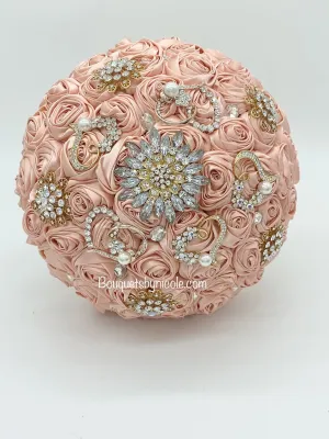 PEACHY Deluxe Roses Brooch Bouquet or DIY KIT