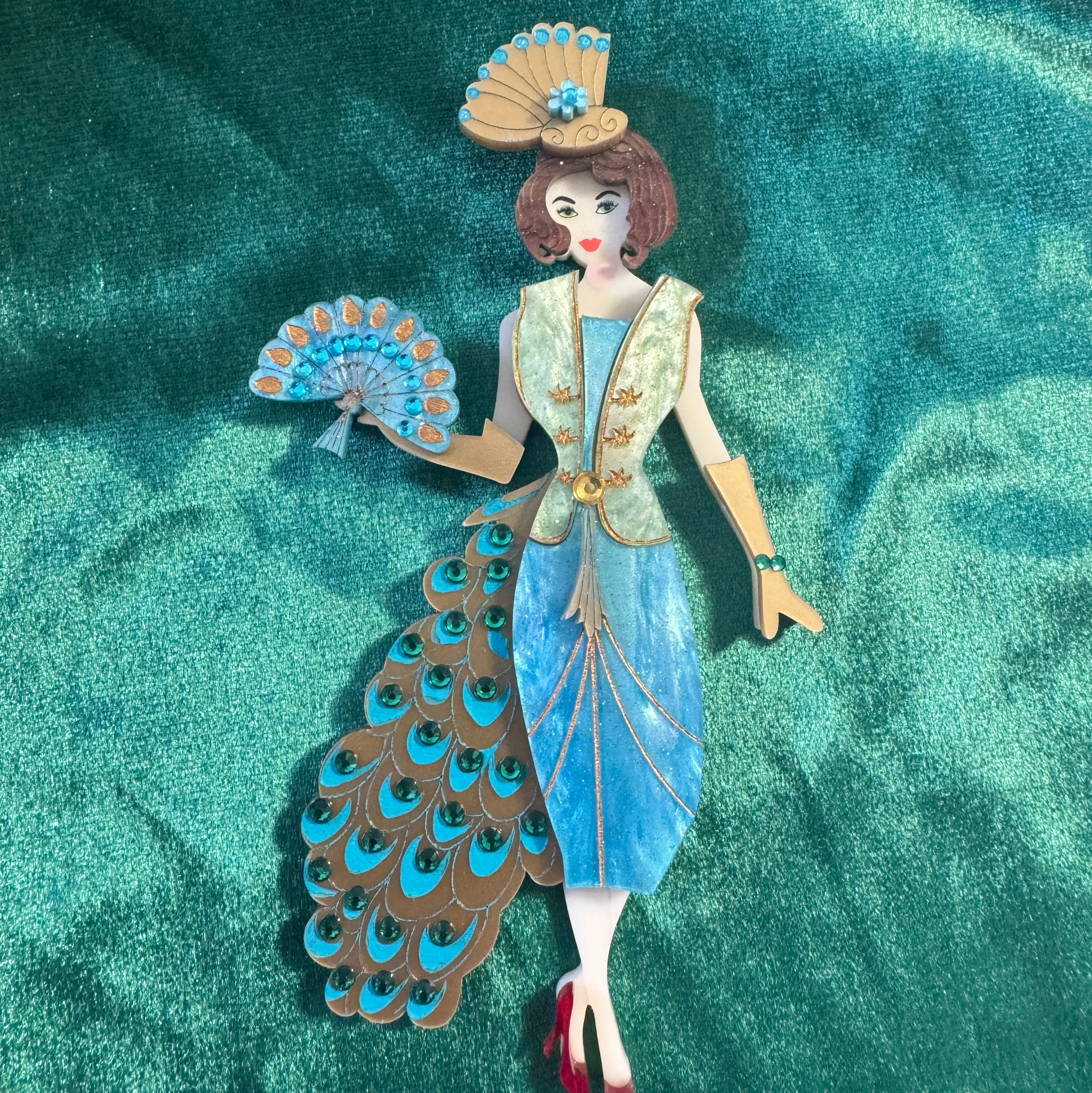 Peacock hair brown - Gloria doll clothes - Set of 2