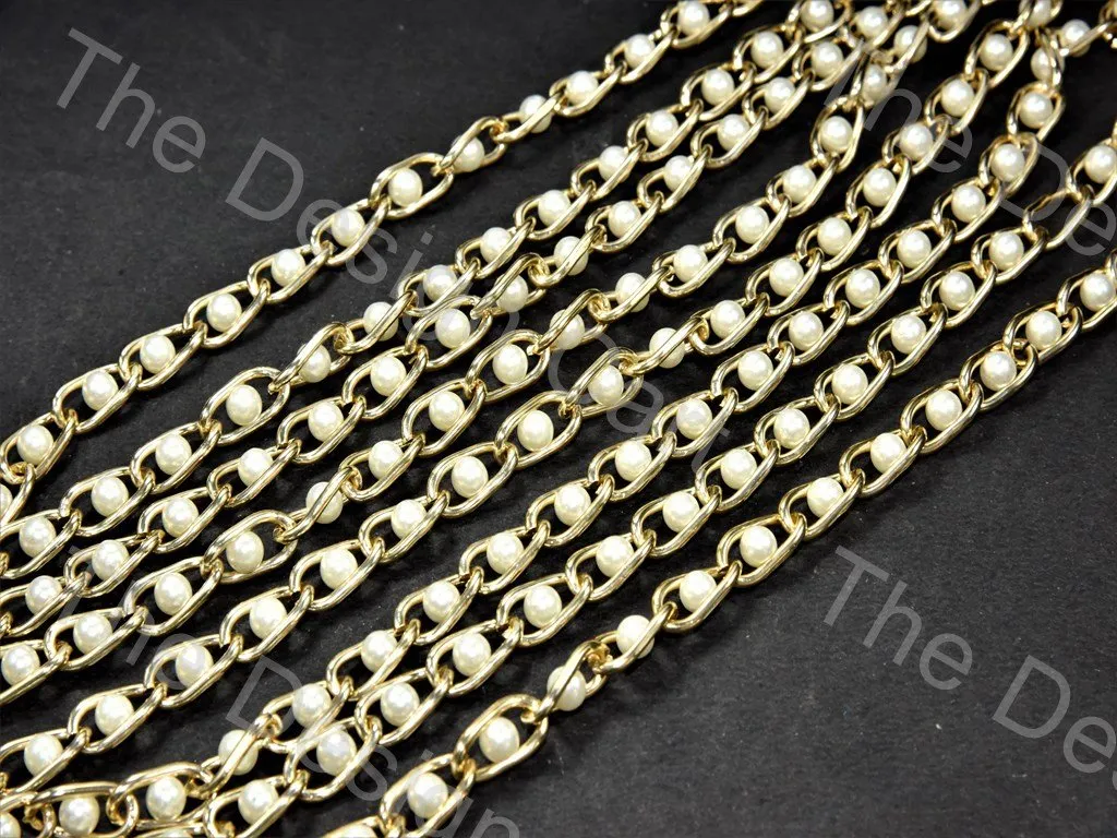 Pearl Golden Hooks Metal Chain