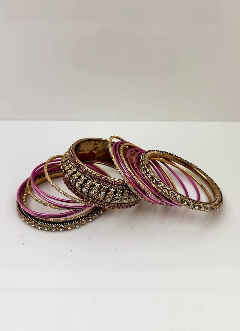 Pink Gold Kara Bangle Set