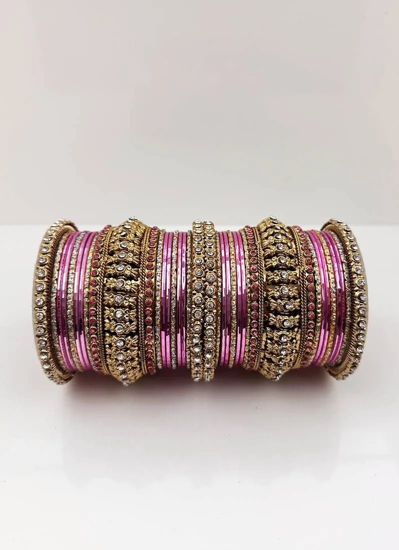 Pink Gold Kara Bangle Set
