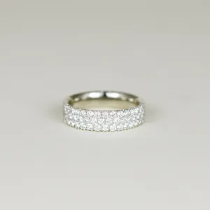 Platinum 1.00ct Round Briliant Three-Row Half Eternity Ring