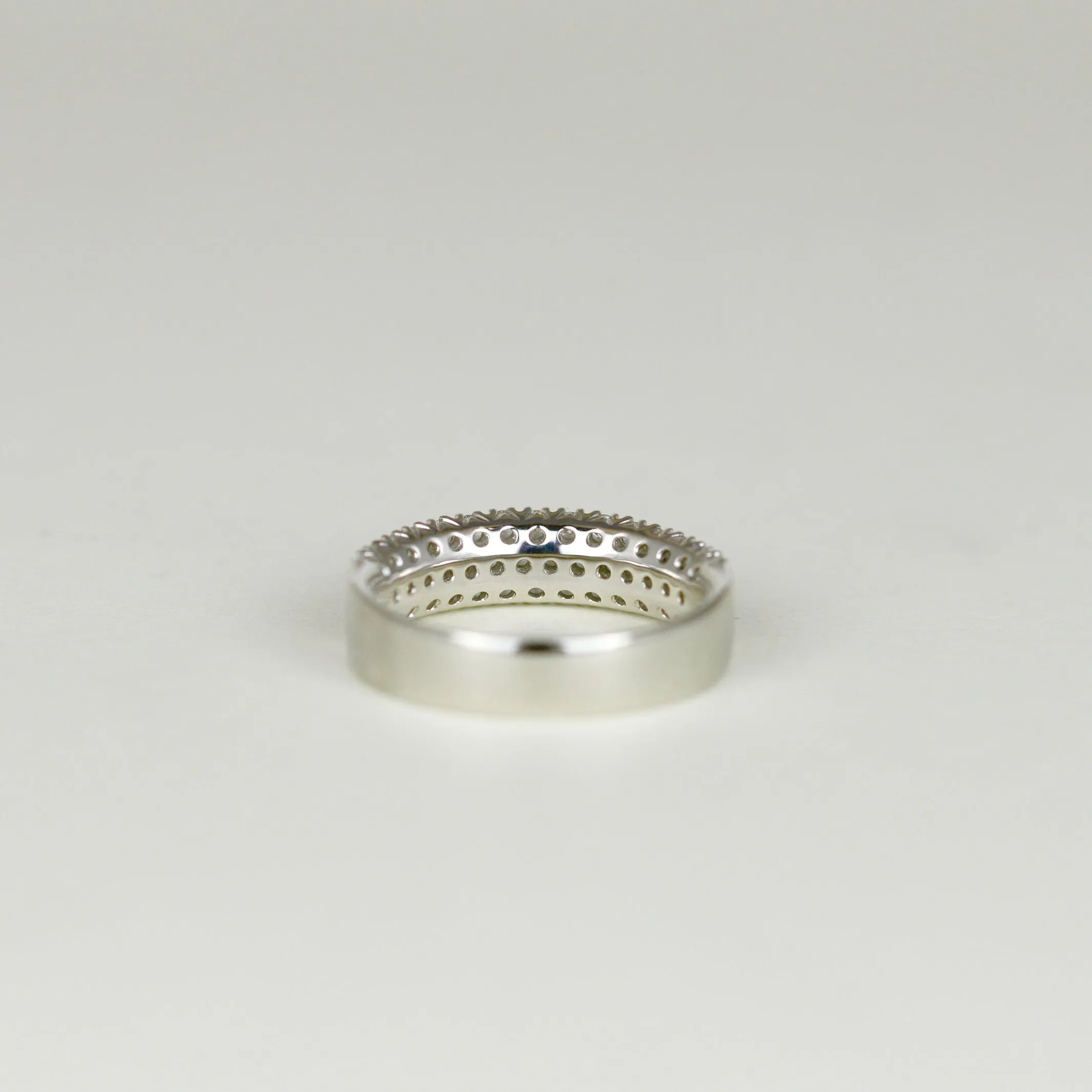 Platinum 1.00ct Round Briliant Three-Row Half Eternity Ring