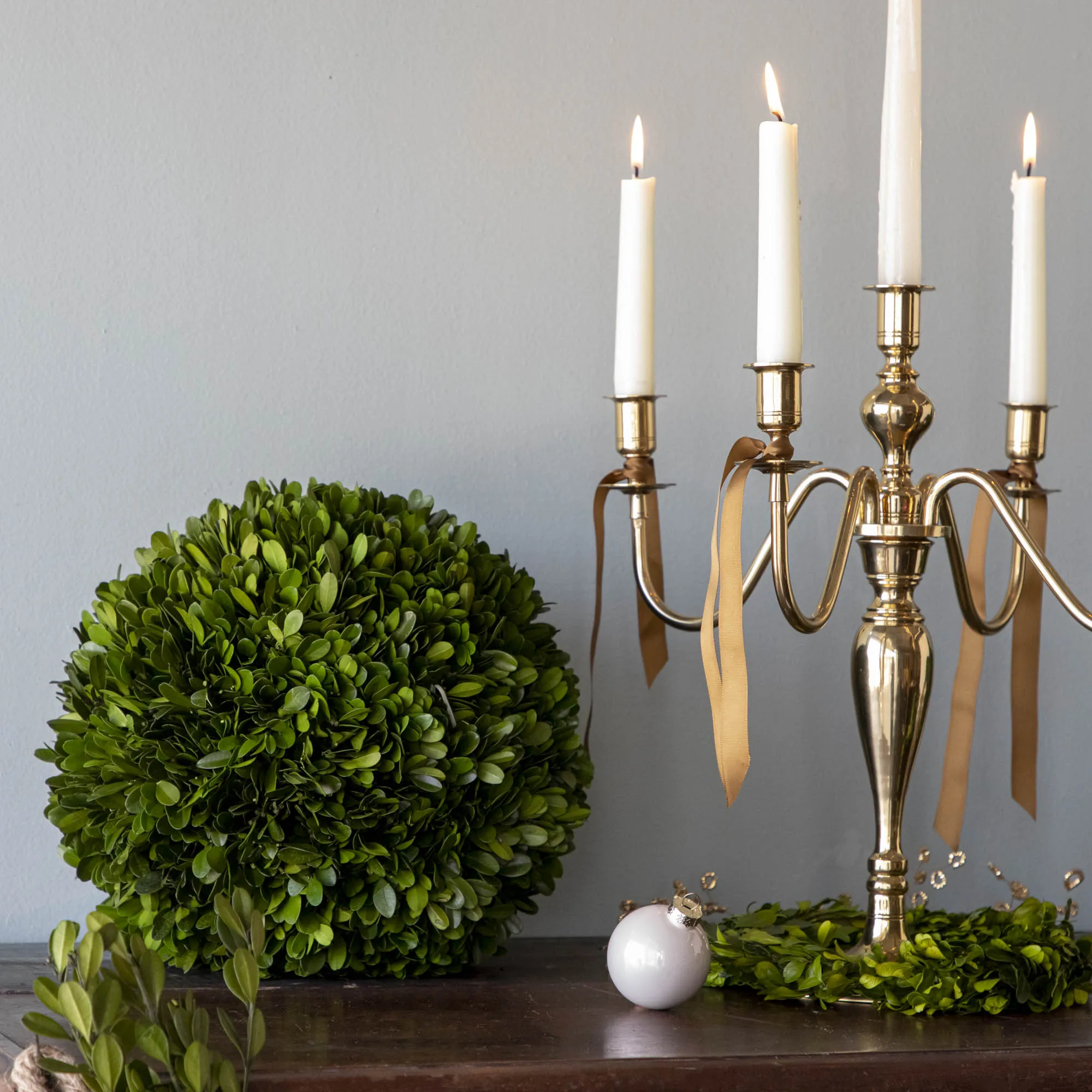 Preserved Boxwood Candle Rings