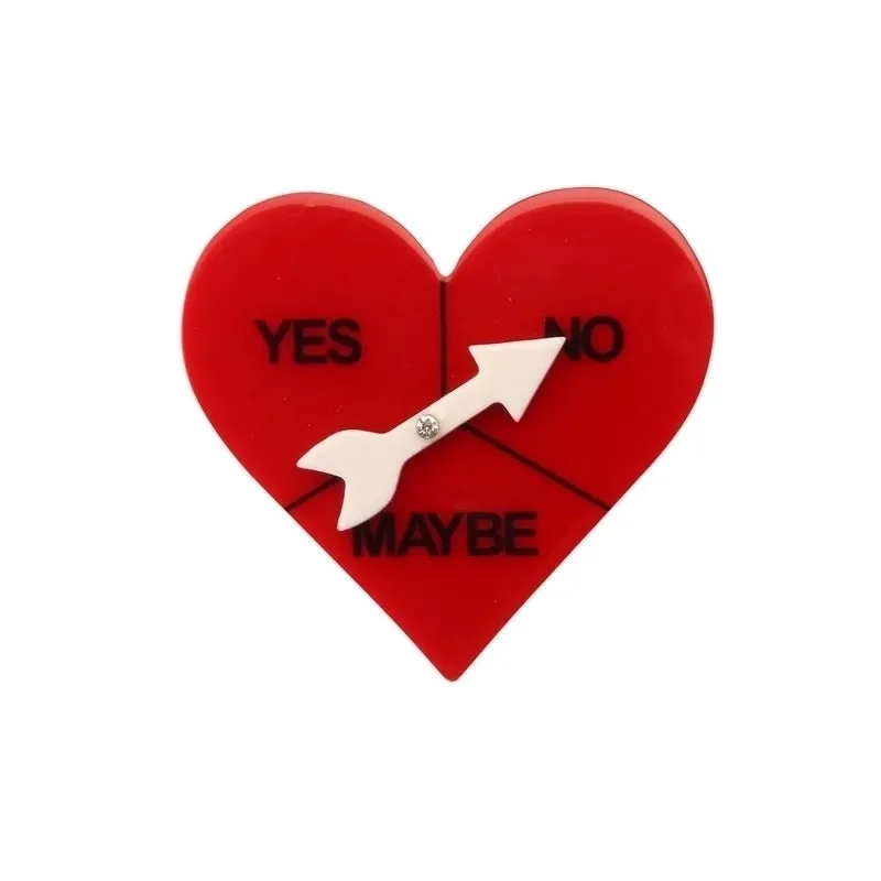 Romantic Simple Style Letter Heart Shape Arylic Women's Brooches 1 Piece