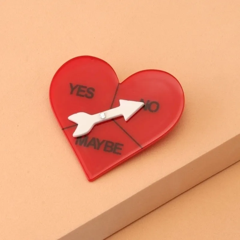 Romantic Simple Style Letter Heart Shape Arylic Women's Brooches 1 Piece
