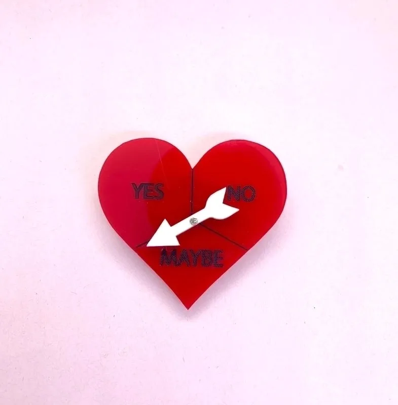 Romantic Simple Style Letter Heart Shape Arylic Women's Brooches 1 Piece