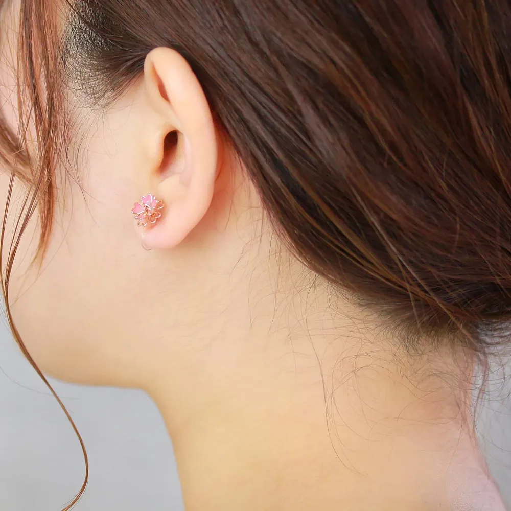 Sakura Flower Invisible Clip On Earrings
