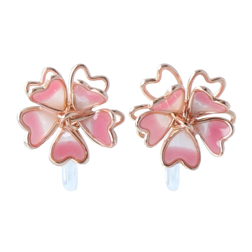 Sakura Flower Invisible Clip On Earrings