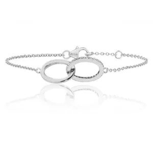 Silver & Co Fine Interlinked Double Oval Cubic Zirconia Bracelet SBG0005CZ