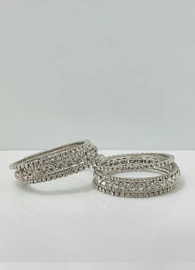 Silver Diamonte Sparkle Bangles