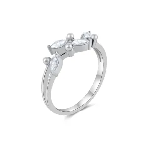 Silver Leaf Vine Pearl Engagement Ring Nature's Grace Collection