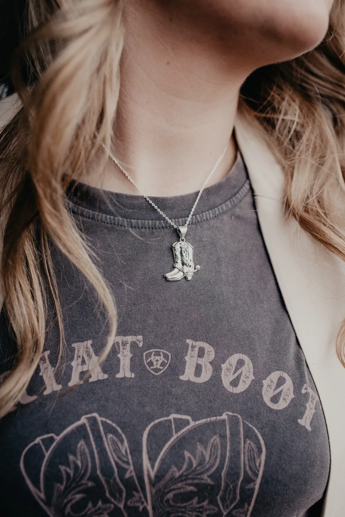 Silver Western Charm Necklace (Various Styles)