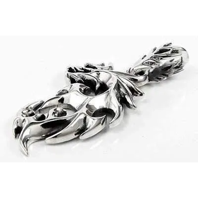 Sterling Silver Flaming Dragon Pendants