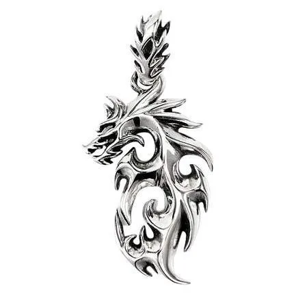 Sterling Silver Flaming Dragon Pendants