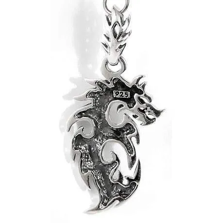 Sterling Silver Flaming Dragon Pendants