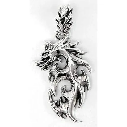 Sterling Silver Flaming Dragon Pendants