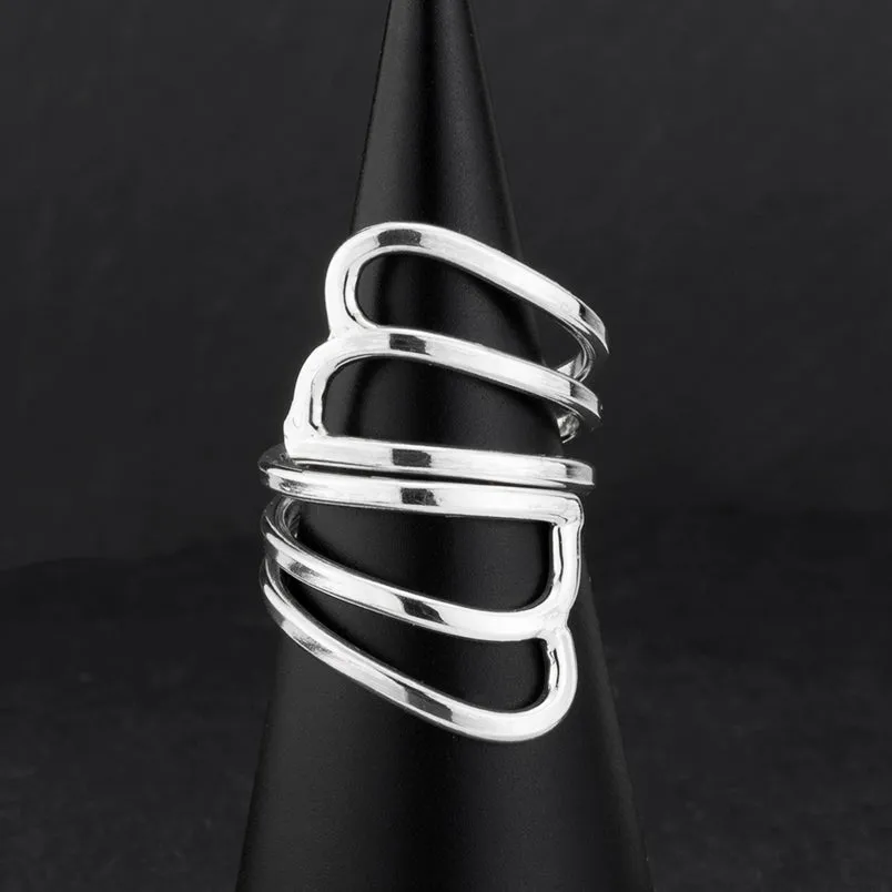 Sterling Silver Openwork Statement Ring