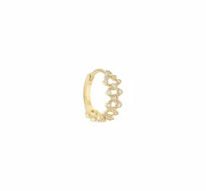Stone Mini Creole Pluie d'été or Jaune Diamants