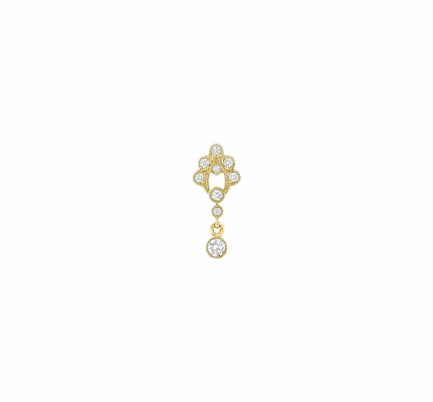 Stone Victoria Boucle d'oreille Bouton or Jaune Diamants