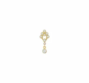 Stone Victoria Boucle d'oreille Bouton or Jaune Diamants