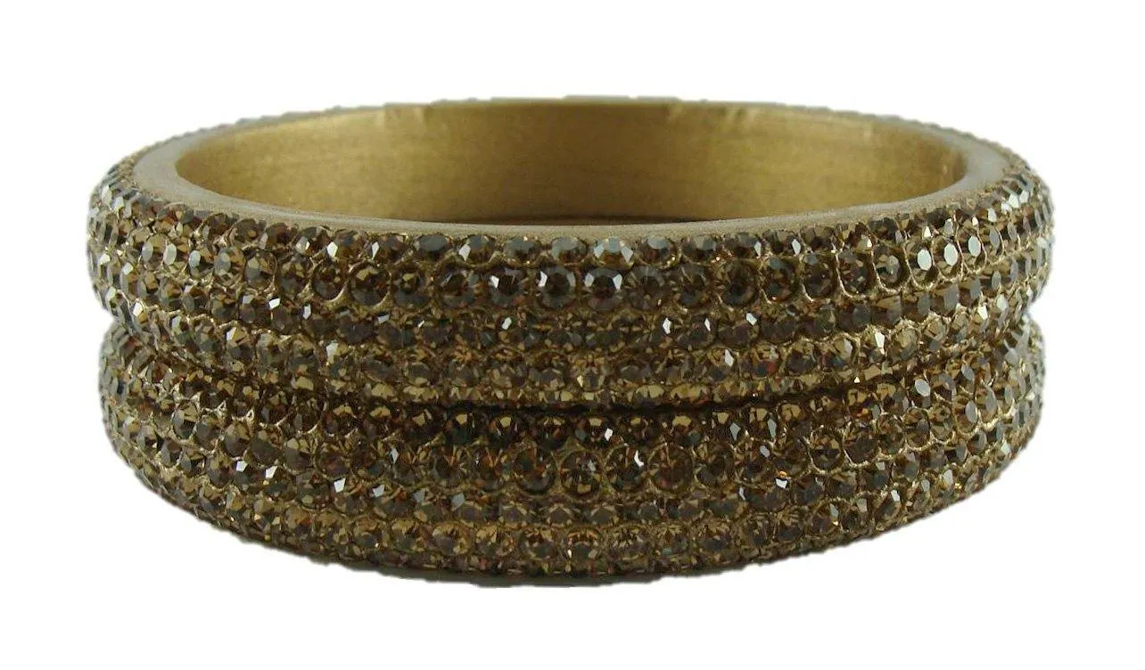 Sukriti Bridal Rajasthani Golden Lac Bangles for Women - Set of 2
