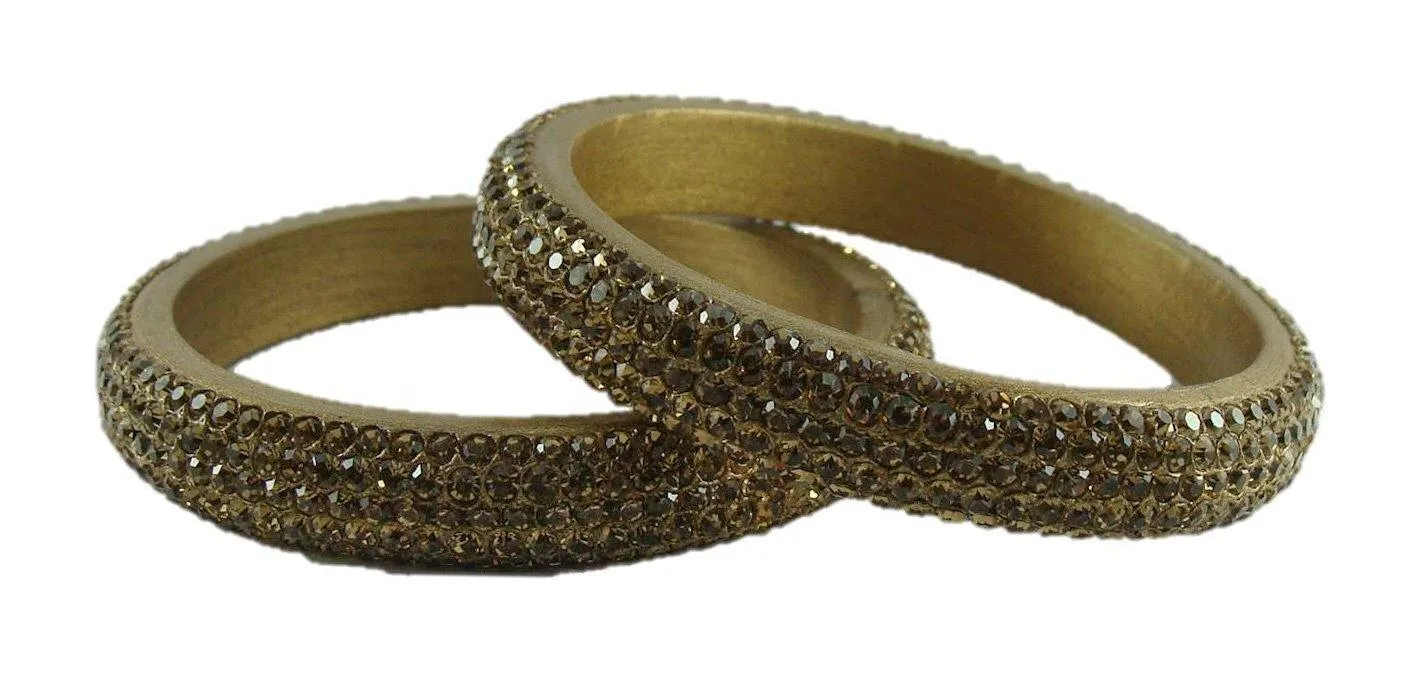 Sukriti Bridal Rajasthani Golden Lac Bangles for Women - Set of 2