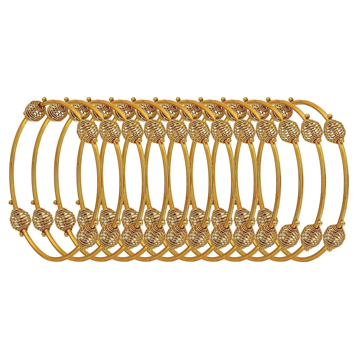 Sukriti Indian Antique Look Charming Party wear Golden Bangles for Girls & Women - Set of 12