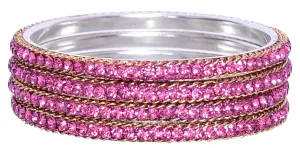 Sukriti Indian Party wear Ethnic Pink Brass Bangles for Women - Set of 4