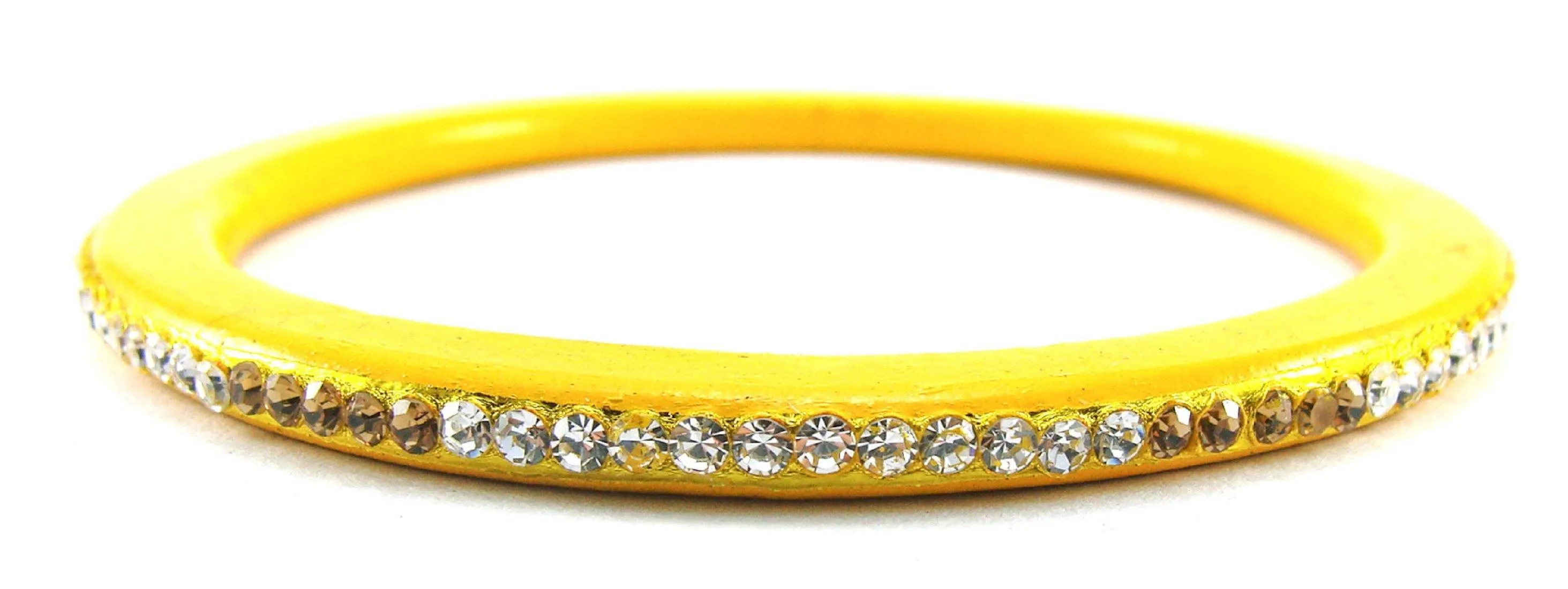 Sukriti Rajasthani Ethnic Yellow Lac Bangles for Women - Set of 8