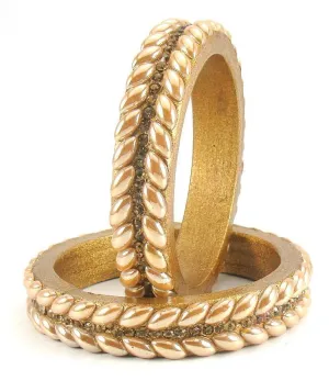 Sukriti Rajasthani Golden Lac Bangles for Women - Set of 2