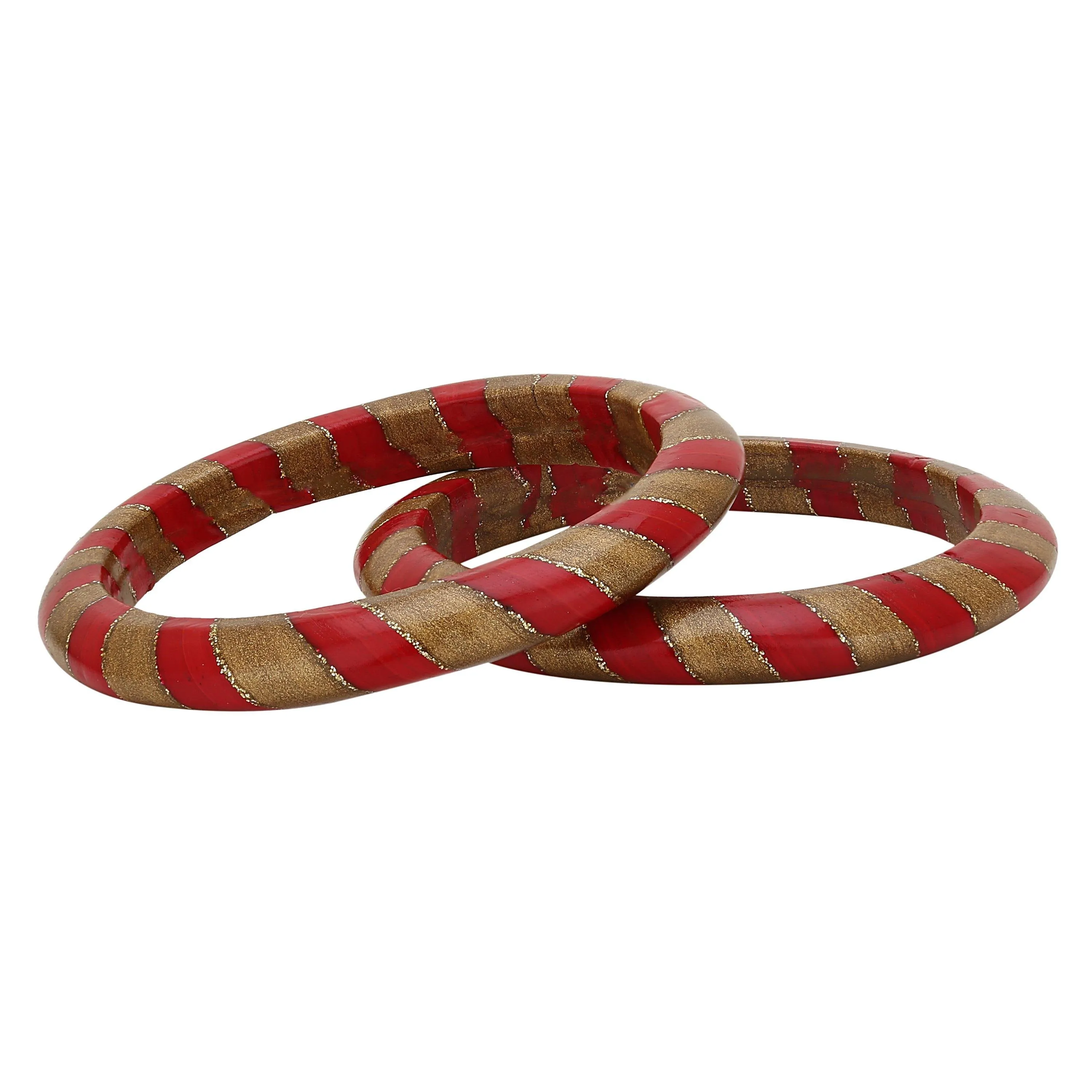 Sukriti Rajasthani Traditional Ethnic Handmade Red Lac Bangles Jewelry for Women - Set of 2