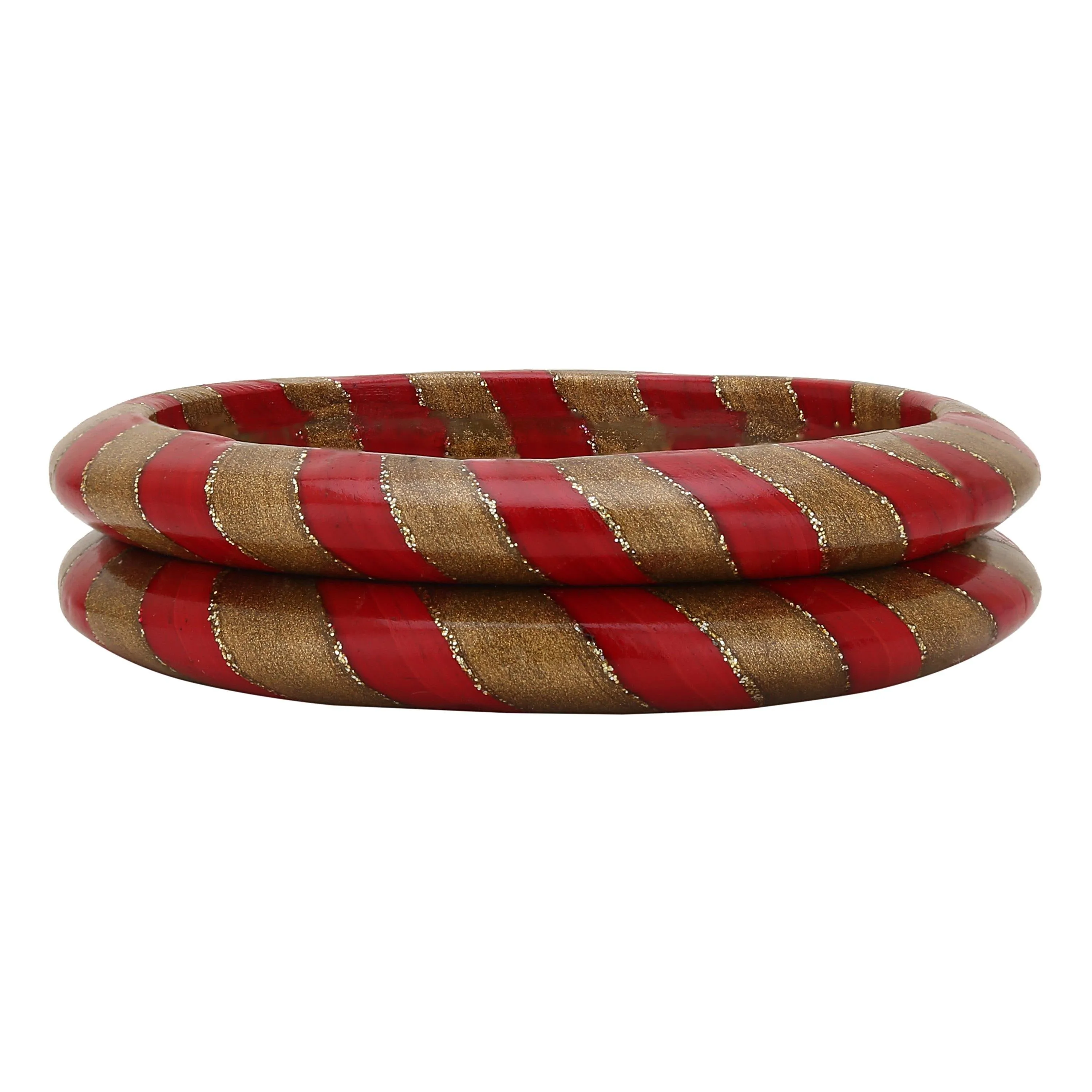 Sukriti Rajasthani Traditional Ethnic Handmade Red Lac Bangles Jewelry for Women - Set of 2
