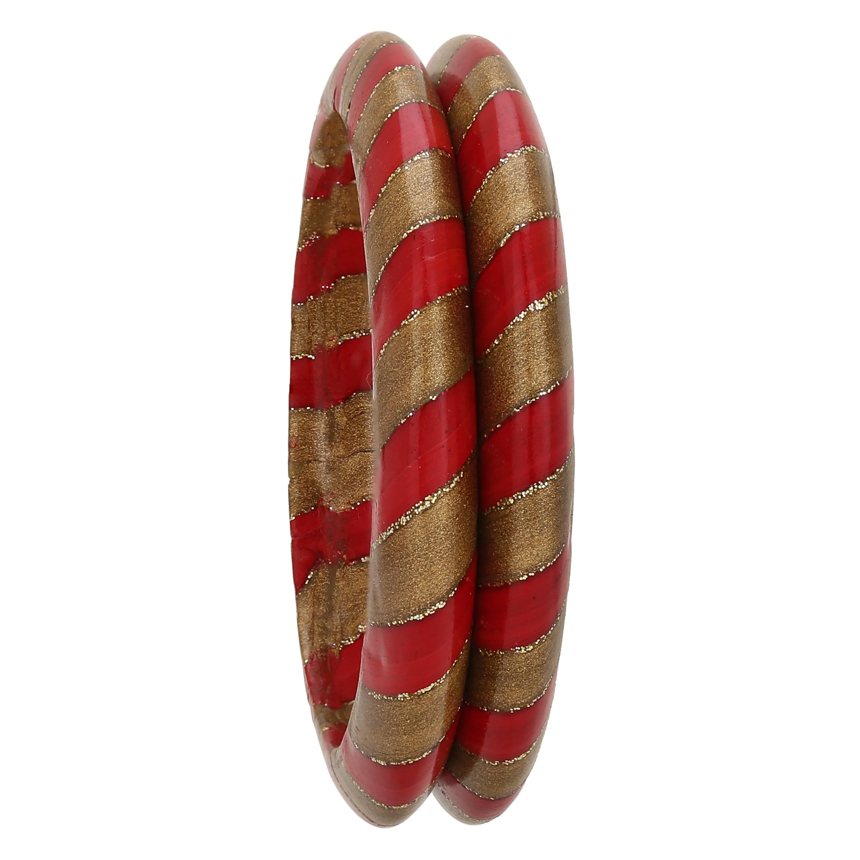Sukriti Rajasthani Traditional Ethnic Handmade Red Lac Bangles Jewelry for Women - Set of 2