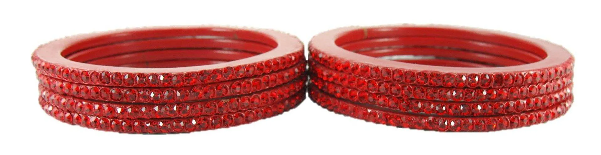 Sukriti Rajasthani Traditional Red Lac Bangles for Women - Set of 8