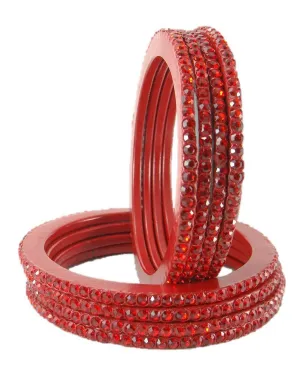 Sukriti Rajasthani Traditional Red Lac Bangles for Women - Set of 8